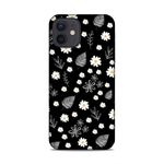 LETAPS® Colorful Designer Printed Mobile Back Hard Case and Cover for iPhone 12 (Nature Lover, Floral Pattern, Leaves, Black - 3671)