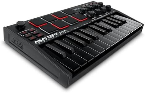 AKAI Professional MPK Mini MK3 - 25 Key USB MIDI Keyboard Controller With 8 Backlit Drum Pads, 8 Knobs and Music Production Software included, Black