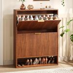 Hootata 31.5''W Walnut Shoe Storage