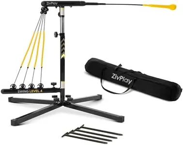 ZivPlay Baseball Hitting Trainer Baseball Swing Trainer Softball and Baseball Training Equipment for Batting Practice with Height and Speed Adjustment