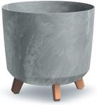 Gardening Naturally Indoor Plant Pot Zinnia Stylish and Durable Planter for Houseplants (Cylindrical Pot 24cm x 24cm - Concrete Colour)