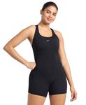 Speedo Women's Endurance+ Myrtle Racerback Legsuit Swimwear - Black & Fandango Pink