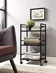 MILAD 3-Tier Rolling Trolley With Wheels | Heavy Duty Multifunctional Metal Frame Cart | Ideal For Home, Kitchen, Bathroom And Office Storage | Storage Organizer (Black)