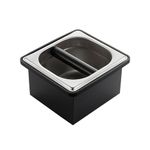 Coffee Knock Box, Espresso Knock Box Coffee Bin Barista Accessories Coffee Machine Accessories, Stainless Steel Small Coffee Knock Box Container with Silicone Knock Bar and Non Slip Base