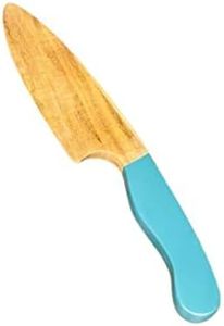 HOUSE OF ZIZI Kids Mango Wood Montessori Knife | Cutting and Chopping Knife | Safe Cooking, Vegetable & Fruits Knife | Ergonomic,Non-Slip Home Outdoor (Blue)