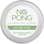 No Pong Bicarb Free, All-Natural Deodorant, Sensitive Cream Deodorant, Paraben-Free, Aluminium-Free, Plastic-Free, 35g