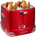 Nostalgia 2 Slot Hot Dog and Bun Toaster with Mini Tongs, Retro Toaster, Cooker that Works Chicken, Turkey, Veggie Links, Sausages Brats