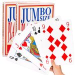 Yopay 2 Pack Jumbo Giant Playing Cards, Oversized Poker Deck Cards for Casino Theme Party Decoration, 8 X 11in Big Full Deck Huge Poker of Game Magic Fun for School, Classroom, Senior, All Ages