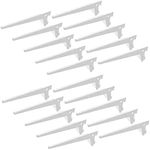 Emuca - Shelf brackets for single slot wall rail (grid dimension: 50mm), White, 300mm, Set of 20 pieces