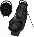 New REVCORE Premium Luxury Golf Stand Bag, Tour Grade Synthetic Leather, 14 Way or 6 Way Dividers, Black Alloy Hardware, 2 Water Bottle Pockets, Magnetic Felt-Lined Front Pocket