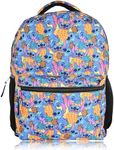 Disney Classic Allover Bookbag Backpack - Mickey Minnie Mouse Lilo and Stitch Tinker bell Allover School Bag for Kids, Adults, Light Blue