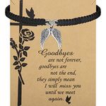 PLITI Sympathy Gift Memorial Gift Goodbyes Are Not Forever Goodbyes Are Not The End Angel Wings Charm Bracelet For Women (goodbyes wings bgCA)