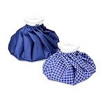 Navaris 2X Hot and Cold Bags - Reusable Ice Bag Hot Water Bottle for Knee, Back, Shoulder - Blue, Blue & White