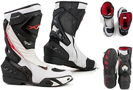 Motorcycle Boots Motorbike Sports Racing Track Road Technical Microfiber White 46