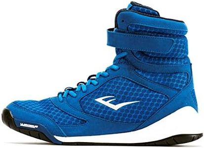 Everlast New Elite High Top Boxing Shoes - Black, Blue, Red (6, Blue)