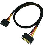 COMeap 15 Pin SATA Power Extension Cable Male to Female Braided Sleeved Adapter 24-inch(60CM)