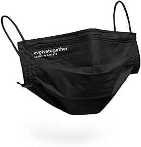 evolvetogether Milan Everyday Adjustable Face Masks For Adult Women & Men | Comfortable, Disposable, Lightweight & Breathable | 4-Ply Minimal Design | Latex-Free, SGS & Nelson tested (Black, 30 Count)