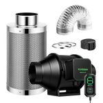 VIVOSUN Smart Air Filtration S4 Kit 4", AeroZesh S4 Inline Duct Fan with E12 Speed Controller, Carbon Filter & 8' Ducting, Cooling & Ventilation System for Grow Tents, Indoor Gardening, Hydroponics