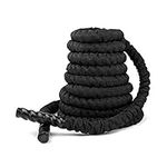 Battle Rope, 50mm/2 Inch Diameter Heavy Battle Exercise Training Rope, 12.19m /40ft Length Workout Rope Fitness Rope for Home Gym Muscle Building Cardio Workout, Black