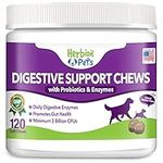 Herbion Pets Digestive Support Chews with Probiotics & Enzymes, 120 Soft Chews, with Daily Digestive Enzymes, for Improved Gut Health, Minimum 2 Billion CFUs, Made in the USA, for dogs 12 Weeks+