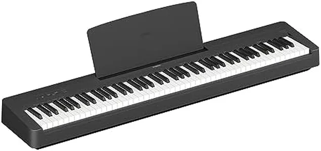 Yamaha, 88-Key Slim Digital Beginners with Weighted, Premium Grand Piano Sound, Compact Design, Music Rest, Sustain Pedal, and Built-in Speakers for Home Practice or Travel, (P143B)