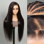 SUPERLOOK Wear and Go Glueless Wigs Human Hair Pre Plucked Pre Cut Bleached Knots Lace Front Wigs for Women Human Hair No Glue No Gel Real Glueless Wig 20 Inch 220% Density Straight 5x5 HD Lace Closure Wig