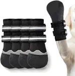 Premium Dog Socks for Small Dogs, Dog Shoes with Double Sides Grips for Hot Pavement and Winter, Dog Booties for Hardwood Floors, Prevents Licking, Slipping Dog Paw Protection, Black XXS