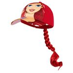 Disney Girls Baseball Cap, Summer Hat with Removable Plait - Gifts for Girls (Red Ariel)