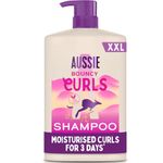 Aussie Bouncy Curls Shampoo 1000ml. Gentle Cleansing and Moisture for Waves, Curls and Coils with 48H Anti-Frizz Effect. Infused with Australian White Strawberry. Sulphate-Free, Vegan and Cruelty-Free