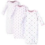 Luvable Friends Baby Cotton Gowns, Girl Feathers, Preemie-Newborn