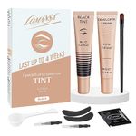 Lash Tint, Lomansa Eyelash Tint Kit Black, Eyelash and Eyebrow Dye Set, Lasts Up to 4 Weeks, Easy to Use at Home Salon