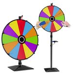 24 Inch Heavy Duty Prize Wheel, Dual Use Prize Wheel,Adjustable Tabletop & Floor Stand, 12 Slots,1Bracket, Dry Erase Kit - Wheel of Fortune Game for Carnival, Casino & Trade Show.