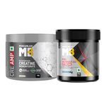 MuscleBlaze Pre Workout 200 Xtreme (Berry Bolt, 15 Servings, 100g) & Creatine Monohydrate CreAMP™ with CreAbsorb™ (Unflavoured, 32 Servings, 100g) | Combo Pack