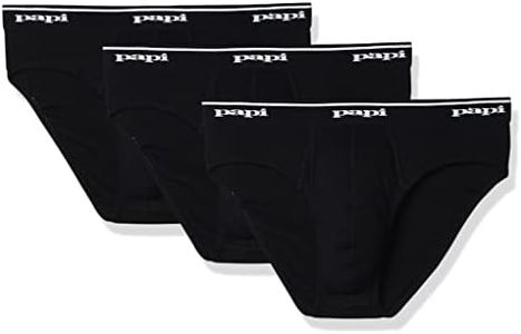 papi Men's Cotton Low Rise Brief Pack of 3 Underwear, Black/Black/Black, Large