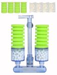 boxtech Aquarium Biochemical Sponge Filter, Ultra Quite Aquarium Double Head Bio Sponge Fish Tank Foam Filter-Green