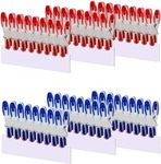 MEISO Plastic Heavy Duty Laundry Clothespins, 48Pcs Red & Blue Non-Slip Clothespins