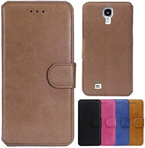 MPG Mobile Phone Case for Samsung Galaxy S4 Flip Case Foldable Magnetic Flip Case Protective Cover for Samsung Galaxy S4 - Brown (Mocha)