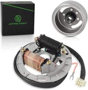 Ignition Magneto Stator Coil with Flywheel Rotor Kit with Plate for Suzuki 2 Stroke 100cc AX100 Copper Powersports Stators Direct Replacement of 2