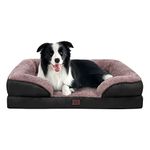 ODDPET Dog Bed, Bolster Dog Beds for Medium/Large Dogs - Dog Sofa with Removable Washable Cover, Waterproof Lining and Nonskid Bottom Couch