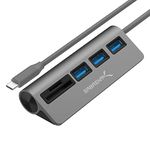 SABRENT USB Hub Memory Card Reader, SD MicroSD Card Reader, 3 Ports USB 3.2 Hub 5Gbps, Multi Docking Station, for PC, Laptop iMac, MacBook (HB-U3CR)