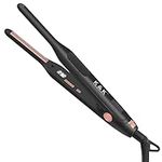 K&K Upgrade Pencil Straighteners Mini Straight and Curler Hair Straightener Thin Ceramic Floating Plate Auto Shut Off Flat Iron for Women Short Hair Men Beard 0.3 Inch