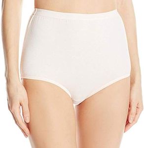 Bali Women's Full-Cut-Fit. Stretch Cotton Brief Panties,Silken Pink,10 US