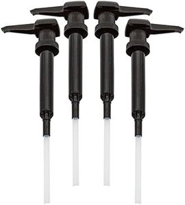 Darware Large Pump Dispenser 38mm Replacement Pumps for Gallon and Half Gallon Bottles (4-Pack, Black); 38-400 Size Heavy Duty Gallon Pump Tops, BPA-Free