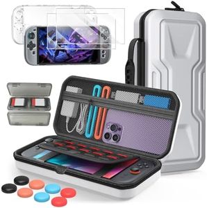 All in One Accessories Carrying Case Bundle for Nintendo Switch 2 2025 with 10 Game Cards Slots, for Game Boy Advance Games (White)