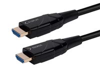 Monoprice 4K High Speed HDMI Cable - 4K@60Hz, 18Gbps, YCbCr 4:4:4, AOC, HDR, Compatible with Blu-ray, Play Station 5, HDTV, Roku TV, and More, 20 Meters (65 Feet) Black - SlimRun AV Series