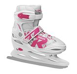 Roces Children's Jokey Ice 2.0 Girls Adjustable Ice Skates, Children's, 450697, white-fuchsia, 34-37