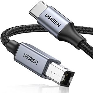 UGREEN USB C Printer Cable - 16 FT Nylon USB B to C Printer Cord for MacBook Pro/Air, Compatible with Yamaha Piano MIDI Keyboard, DAC, DJ Controller for iPad Pro