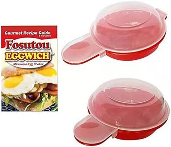 FOSUTOU Microwave egg cooker, 2 sets egg cooking tool making TWO eggwich one time perfectly within just one minute with gourmet recipe included