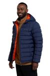 Mountain Warehouse Season Mens Padded Jacket - Water Resistant Jacket, Lightweight, Warm, Lab Tested to -30C, Microfibre Filler - for Travelling, Walking Navy L