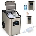 COSTWAY 24kg/24H Nugget Ice Maker, Self-Cleaning Ice Maker Machine with 24H Timer, 2.5L Water Tank, 2 Ways Water Refill, Ice Scoop & Basket, Countertop Ice Cube Maker for Home Kitchen Office